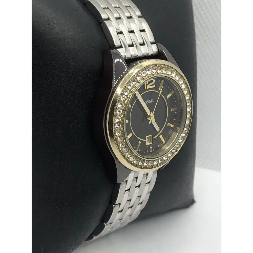 Fossil CE1055 Women's Stainless Steel Analog Black Dial Quartz Wrist Watch OP620